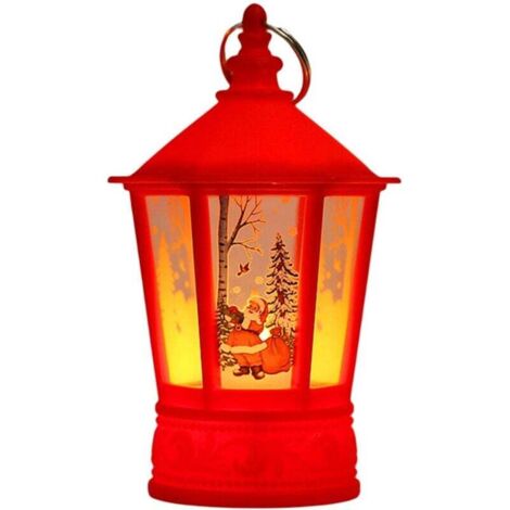 Lanternes de Noël, Bougie Vintage avec Lampe à Suspension LED Lampe à Bougies sans Feu pour Décorations de Table de Vacances de Noël