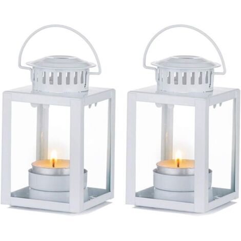 Lanternes Décoratives, 2 Pièces Bougies Lanternes Bougeoirs à Thé à L'intérieur, Suspendus Lanternes de Jardin Lanterne Porte-Bougie pour Fête d'anniversaire Centre de Table de Mariage Spa