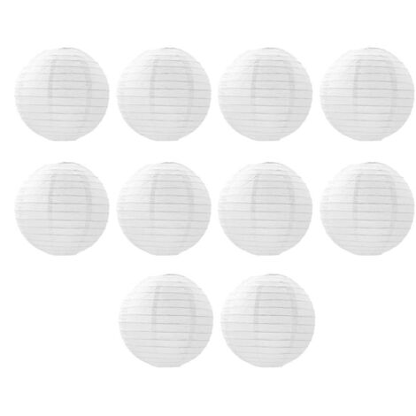 Lanternes en papier blanc, lanternes rondes à faire soi-même, parfaites pour les mariages --