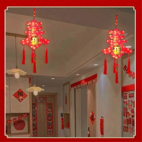 Lanternes lumineuses 3D à suspendre pour le Nouvel An chinois ---