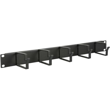 LANVIEW 1U 19" KABELMANAGEMENT-PANEL, 5 HAKEN, SCHWARZ, RAO100BL