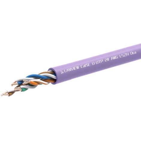 Lanview CAT5e U-UTP LSZH Netzwerkkabel, Dca, Lila, 305m, 0,49mm Draht, LVN122152