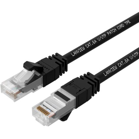 Lanview CAT6A S/FTP-Kabel 0,5m Schwarz LSZH HIGH-FLEX, LV-SFTP6A005B