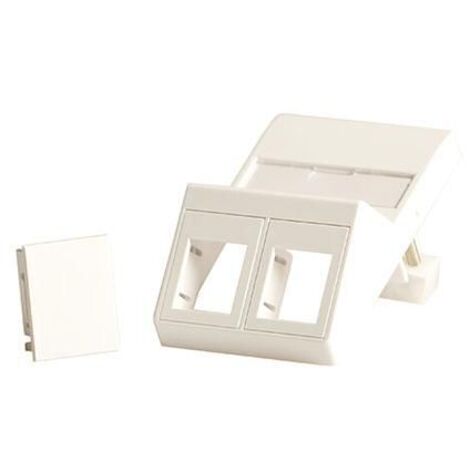 Lanview placca a muro angolata per 2 chiavi di volta, adatta per presa LK FUGA da 50x75 mm, bianca, LVN126105