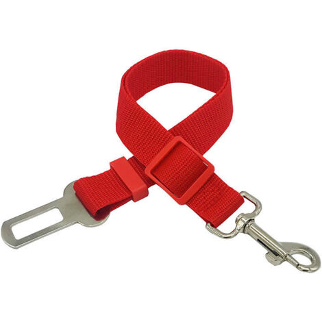 Lanyard Ceinture de sécurité pour chien réglable Rouge