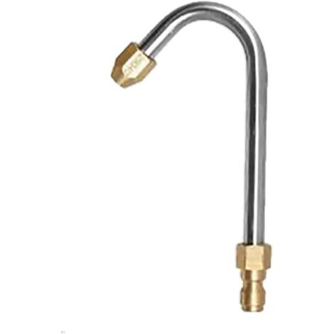 Lanza de limpiadora de alta presión, accesorio para limpiador de canalones con conexión rápida de 6,35 mm para lanza/varilla de lavado, varilla curva en forma de U, 140 mm