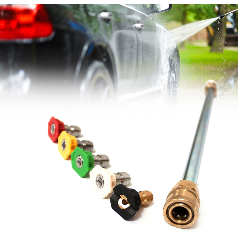 

Happyshop - Lanza de varilla de arandela 4000PSI 5 puntas de boquilla universal para pulverizador de gasolina de alta presion