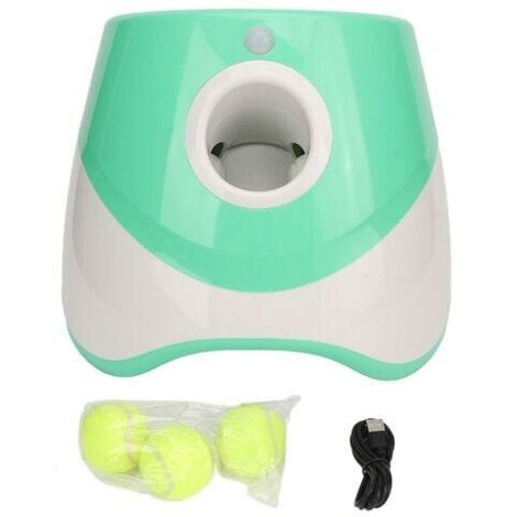 Lanzador automático de pelotas para perros, recargable, 3 modos, interactivo para interiores y exteriores, color verde
