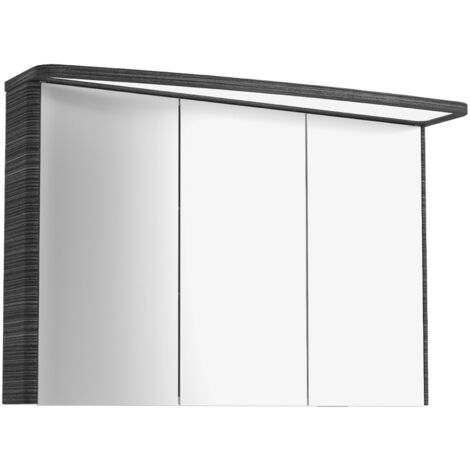 Lanzet Classico Spiegelschrank 100cm, Schwarz, links"-"7971212