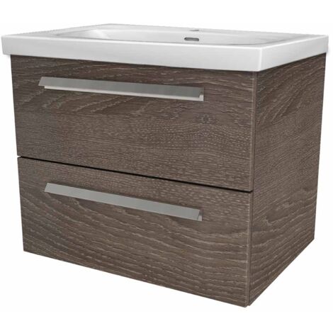 Lanzet K1 Badmöbel Set 2-teilig, 61cm breit, Dunkelbraun"-"90154145