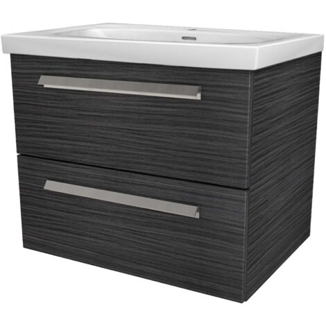 Lanzet K1 Badmöbel Set 2-teilig, 61cm breit, Schwarz"-"90153145