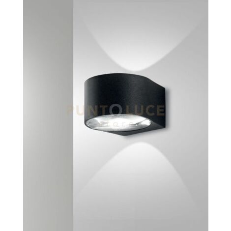 LAO FABAS APPLIQUE DA PARETE PER ESTERNO LED BIEMISSIONE 12W  3000K NERA