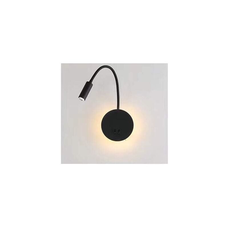 3W+8W led Lampe De Chevet Noir Applique Liseuse Applique De Chevet Pour Lire led Lampe De Lecture De Cygne Flexible Moderne Liseuse Murale Chambre