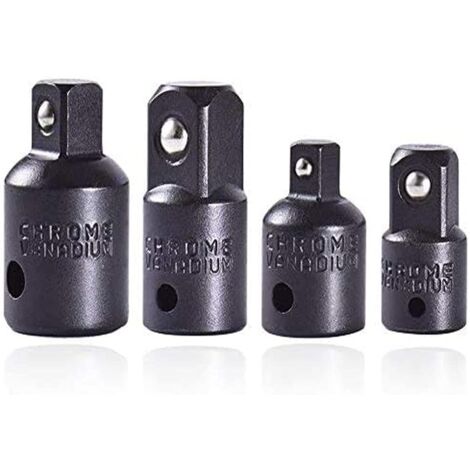 LAOA 4pcs pour clé à cliquet 1/4" 3/8" 1/2" Adaptateur pour clé Allen, Adaptateurs pour clés à douille Adaptateur à fiche et réducteur
