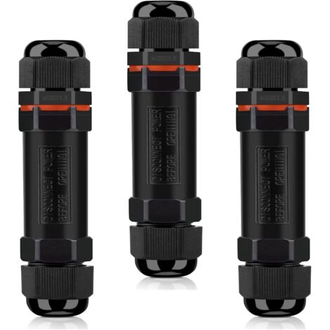 Laoa – Boîte de dérivation étanche IP68 – Lot de 3 connecteurs pour câbles 3 fils 2-13mm – Laiton nickelé et nylon PA66 – Pour environnements extérieurs