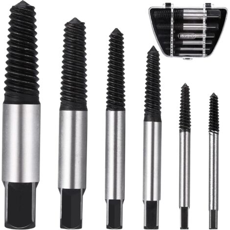 LAOA Extracteur de Vis M3-M22, 6 Pièces Extracteurs de Vis Cassé, Tourne a Gauche Extracteur avec Boîte de Rangement pour Enlever Vis Rouillées, Coincées ou Abîmées