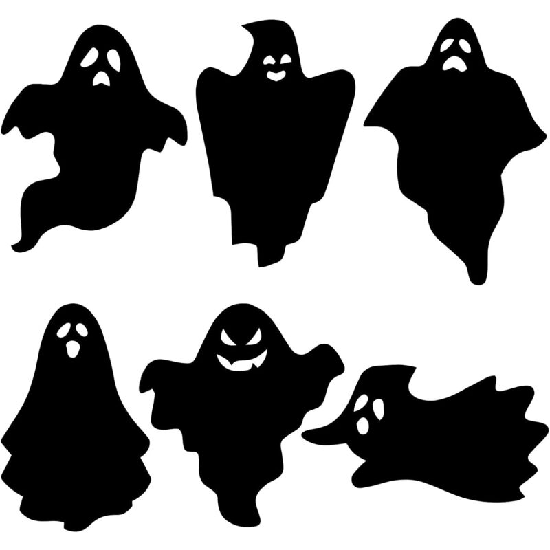 LAOA Halloween Decoration Effrayante,6 Pièces 40x30cm Suspendu Fantôme de Maison Hantée à Suspendre Panneau de Signalisation pour Déco Exterieur