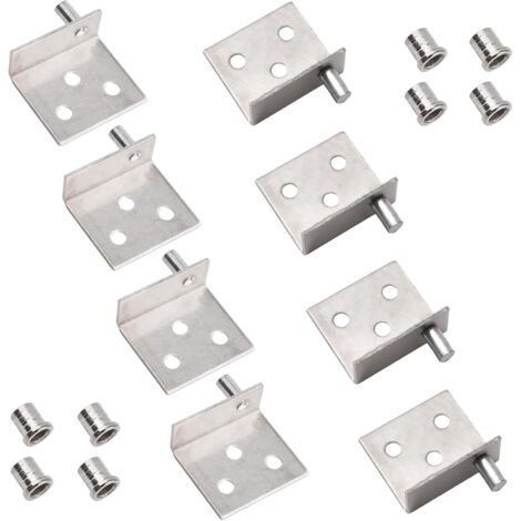 Laoa – Lot de 4 charnières pivotantes à arbre dissimulé – Acier inoxydable 201 – Finition argentée – Dimensions 34,9 x 32 x 18 mm – Installation facile