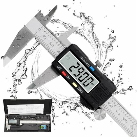 Laoa – Pied à coulisse numérique 150mm – Acier inoxydable – Précision 0,01mm – Écran LCD extra large – Résistant à l'eau et à l'huile