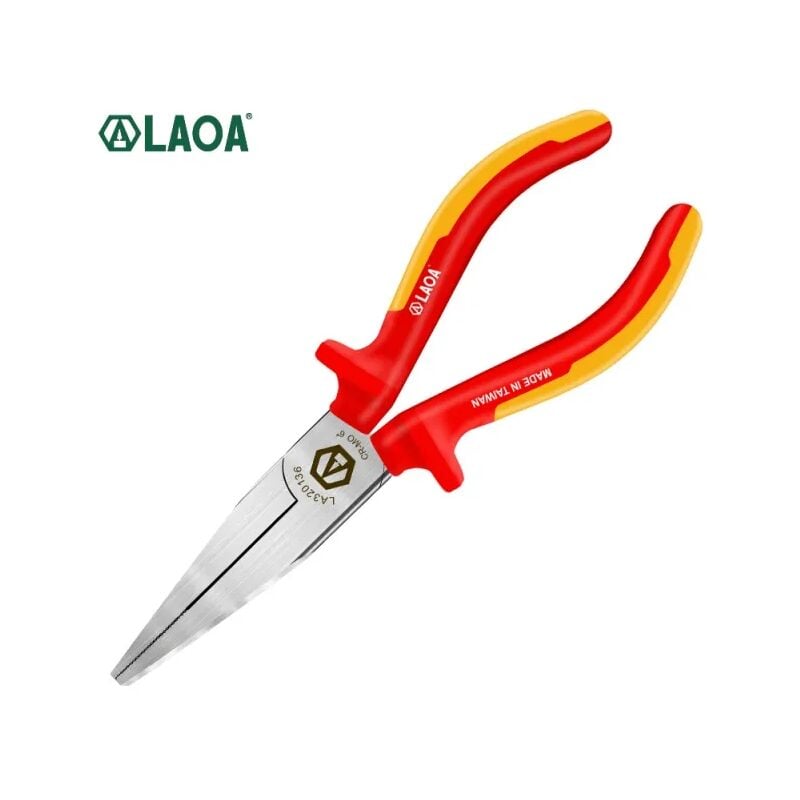 Pince à nez plat isolée vde pour électricien avec dents, résistance haute tension 1000V, Pince à bec, Pince à long nez isolée, Durable Poignée