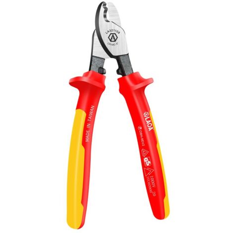 LAOA – Pince Coupante Diagonale, coupe-cable isolé VDE, dénudeur de fil, empileurs de cables isolés,  ciseaux d'électricien 1000V