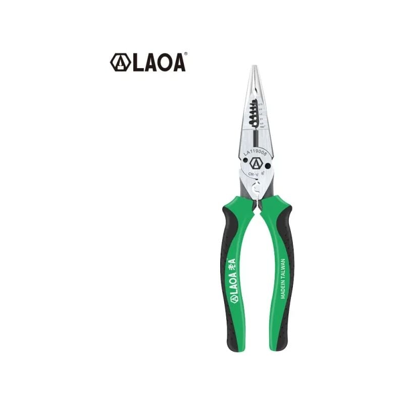 Pince à bec rond, pince à Long nez aiguille-nez 6 en 1, plage de 0.7 à 4.0mm, outil de sertissage cr-v de 8 pouces - Laoa