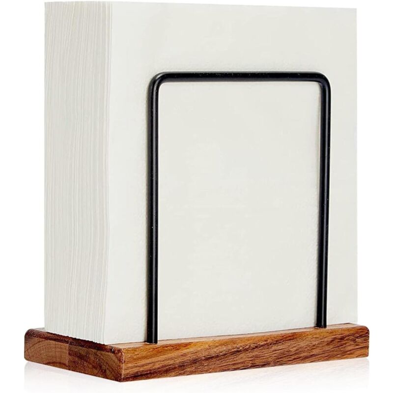 Porte Serviette De Table en Bois et Métal, Rustique, Idéal pour Cuisine et Restaurants - Laoa