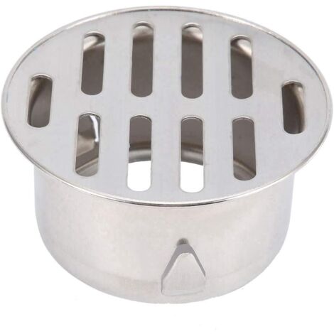 LAOA Siphon de Sol en Acier Inoxydable, Couvercle de Grille Rond Anti-Blocage Rond, Crépines de Vidange de Balcon pour Salle de Bain, Cuisine, Salle de Bain(75 Bouche Plate)