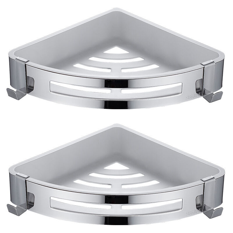Laoa - Triangle,2 Pièces Etagère De Douche D'Angle, Serviteur De Douche Sans Percage, Antirouille Pour Panier Rangement Douche Accessoire Salle De