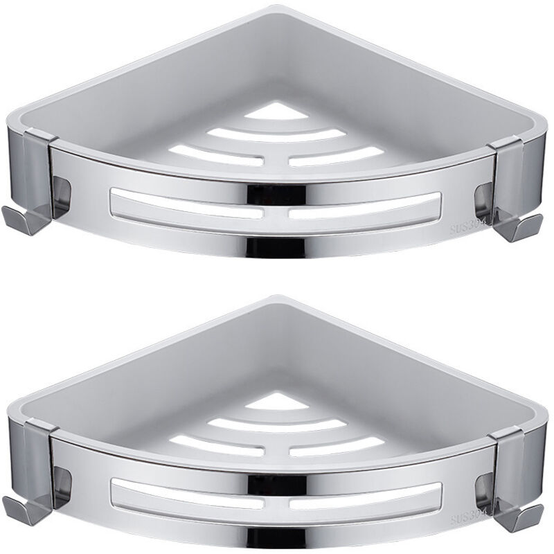 Triangle,2 Pièces Etagère De Douche D'Angle, Serviteur De Douche Sans Percage, Antirouille Pour Panier Rangement Douche Accessoire Salle De Bain