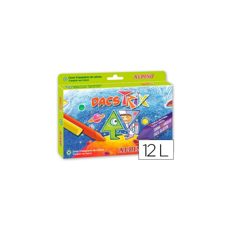 

Liderpapel - Lapices cera dacstrix triangul caja de 12 colores