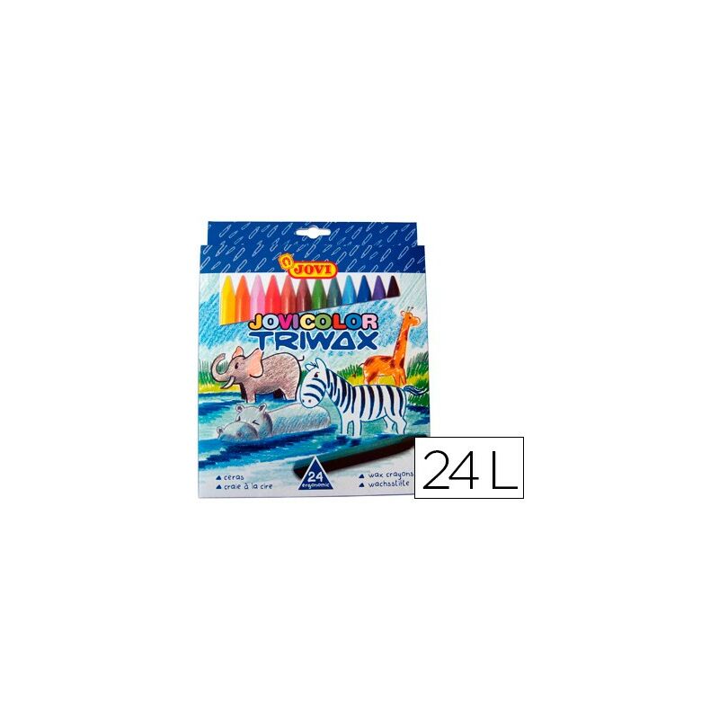 

Liderpapel - Lapices cera jovicolor triangular triwax 24 colores