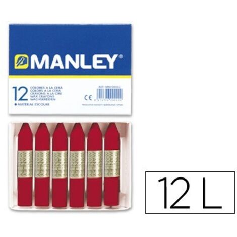 Lapices cera manley unicolor carmin permanente -caja de 12 n.10