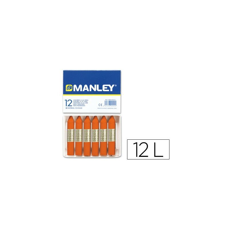 

Liderpapel - Lapices cera manley unicolor naranja -caja de 12 n.6