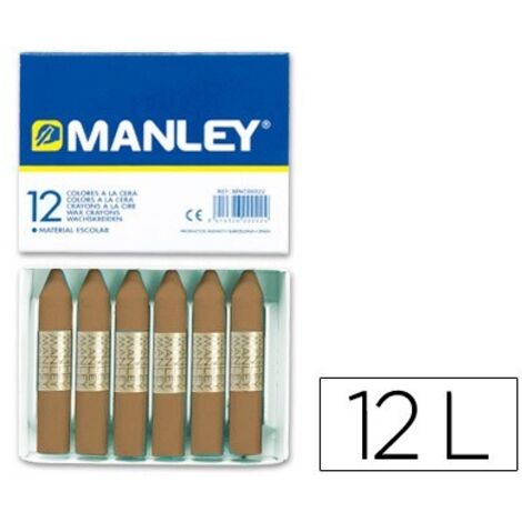 Lapices cera manley unicolor tierra sombra tostado nº 68 caja de 12