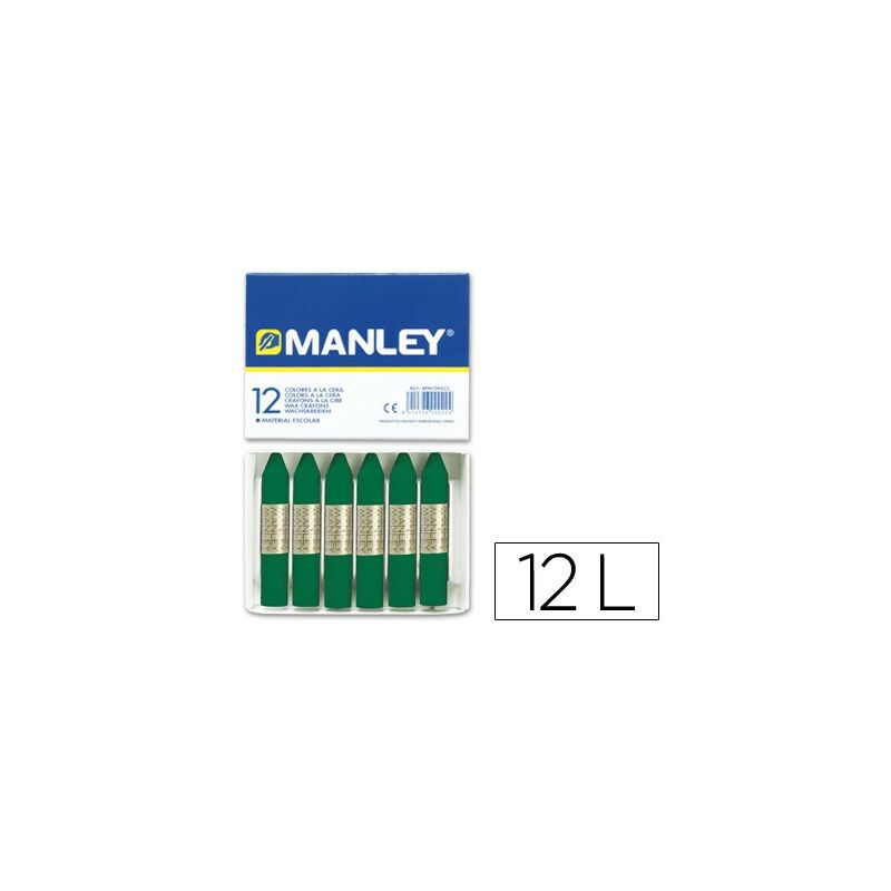 

Liderpapel - Lapices cera manley unicolor verde esmeralda -caja de 12 n.24