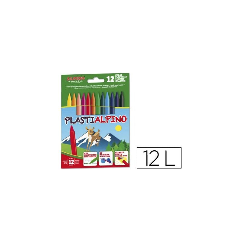 

Genérica - Alpino plastialpino ceras 115mm no manchan surtidos -estuche de 12u-