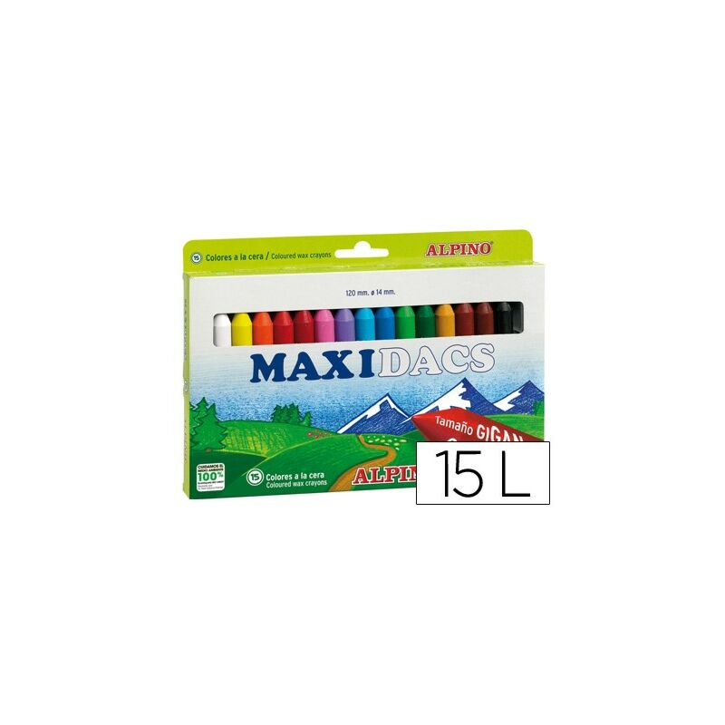 

Lapices de cera alpino maxidacs caja de 15 colores surtidos