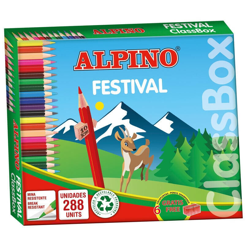 

Liderpapel - Lapices de colores alpino festival classbox caja de 288 unidades 12 colores surtidos
