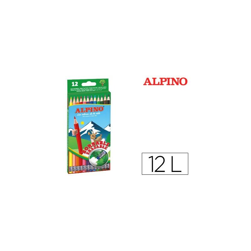 

Genérica - Alpino lapices de colores borrables 177mm estuche de 12
