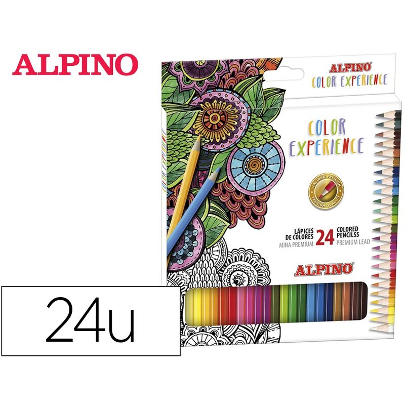 

Genérica - Alpino color experience lapices de colores 177mm mina premium surtidos -estuche de 24u-