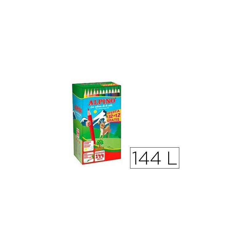 

Liderpapel - Lapices de colores alpino school pack de 132 + 12 unidades obsequio colores surtidos