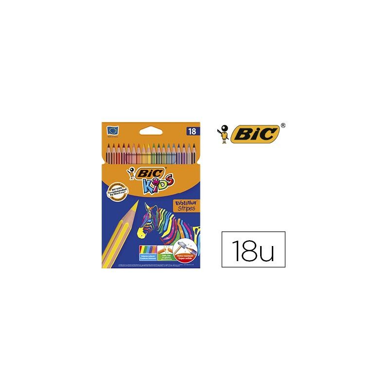 

Genérica - Bic lpices de colores kids evolution stripes estuche de 18