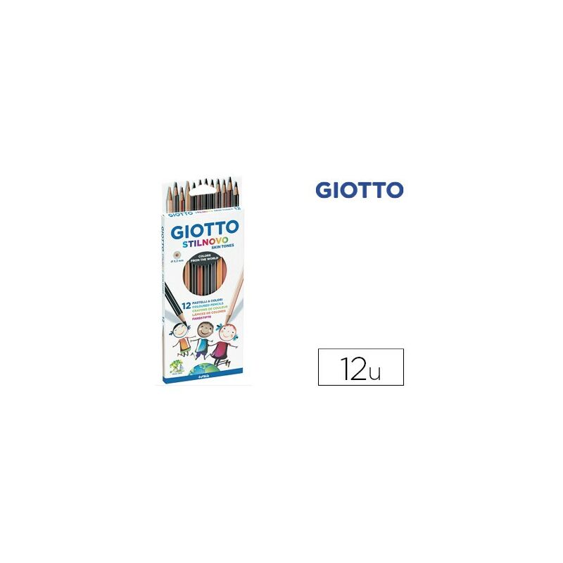 

Genérica - Giotto lapices de colores stilnovo hexagonales skin tones estuche de 12