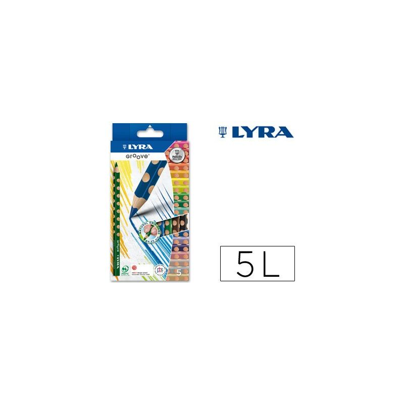 

Lapices de colores lyra groove triangular minas de 4,25 mm caja de 5 colores (pack de 5 uds.)