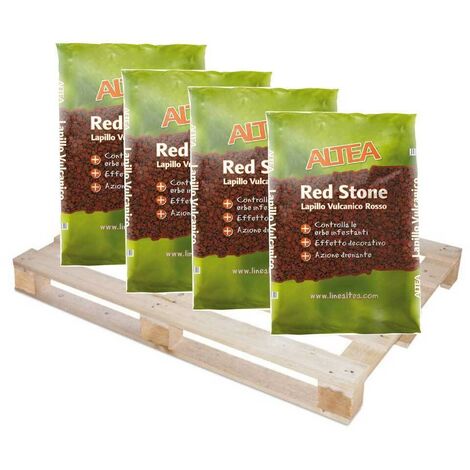 Lapillo vulcanico rosso 10/15 mm - 4 sacchi da 35 lt - per pacciamatura giardino - su pedana