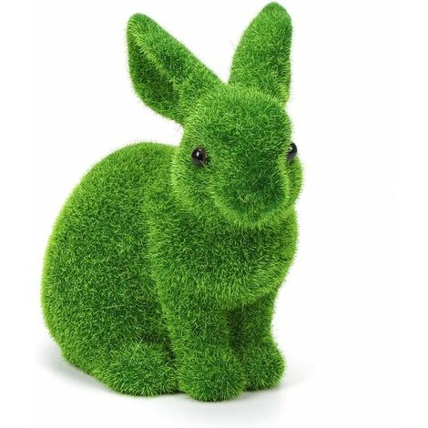 Lapin De Pâques Décoratif Mousse Résine Lapin De Pâques 1 Pièce Lapin Décoratif Lapin Lapin Sculpture Fourrure Effet Mousse Vert Décoration De Pâques Statue De Jardin Lapin De Pâques Décoration Figuri