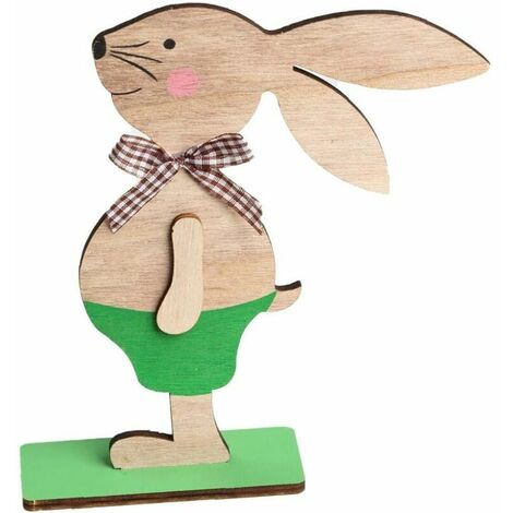Lapin de pâques en bois bureau lapin ornement décoration bois artisanat pour bureau à domicile magasin décor fournitures de pâques