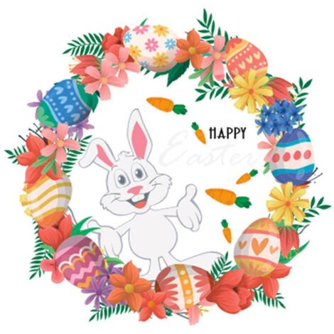 Lapin de Pâques guirlande sticker PVC mural autocollant décalcomanie fenêtre adhésif