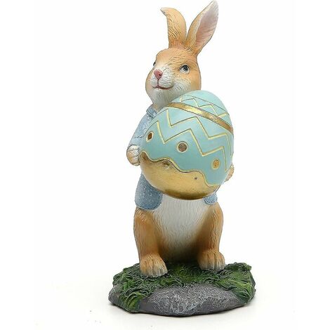 Lapin en polyrésine avec décorations de carotte Décorations de printemps de Pâques Figurines Accessoires de table de fête